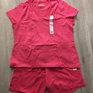 Racy pink short and shirt set